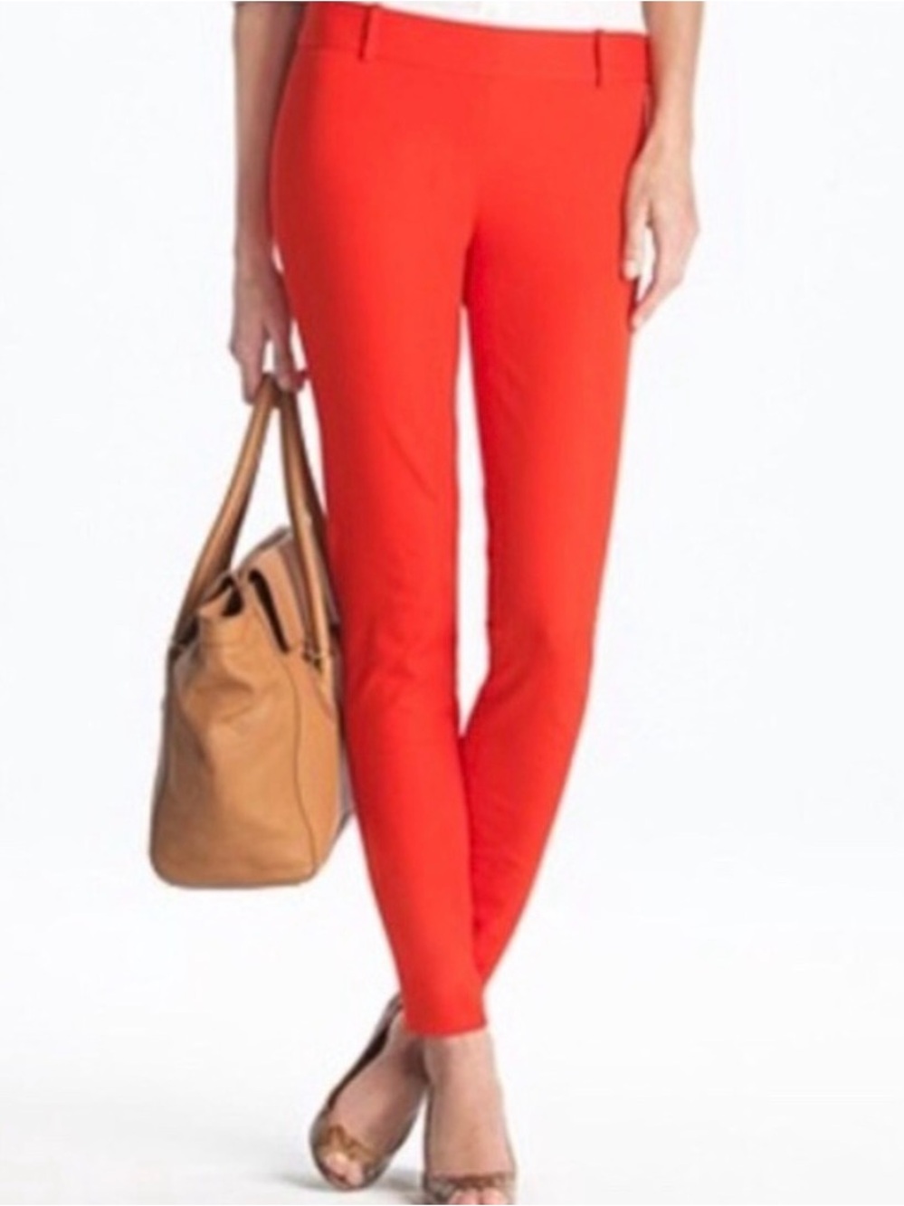 J Crew “Minnie” Stretch Ankle Pants in Bright Red